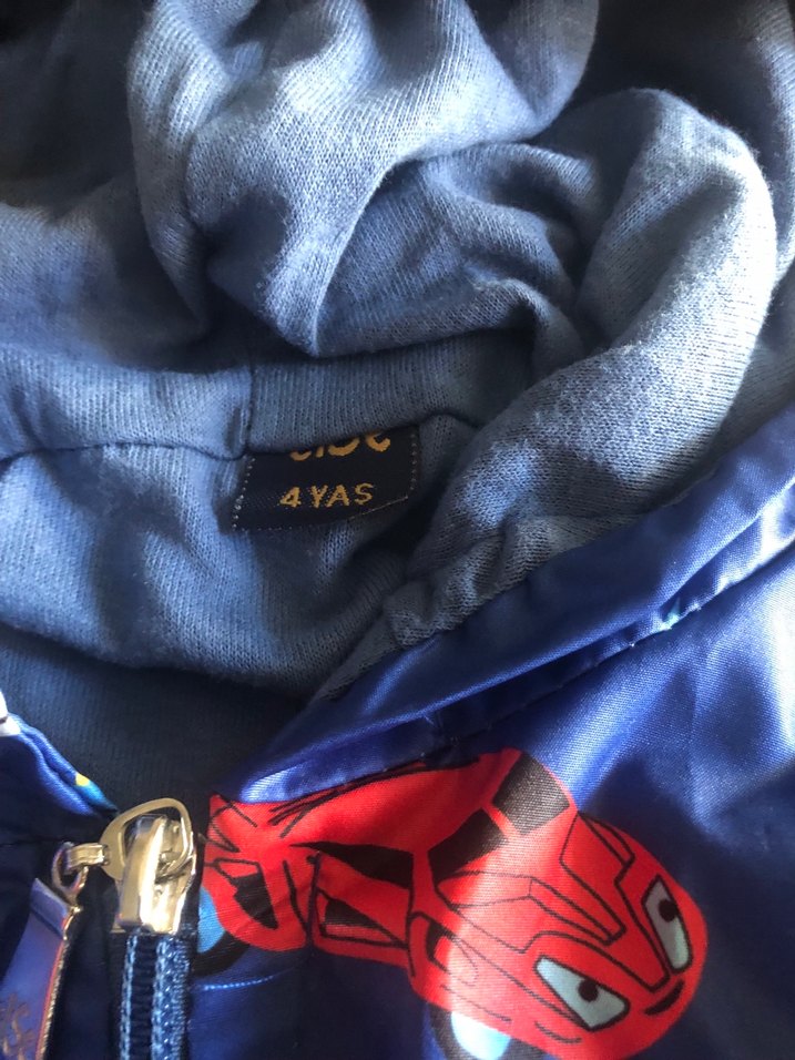 Erkek Çocuk Renkli Baskılı Kapüşonlu Yağmurluk - Görsel 3