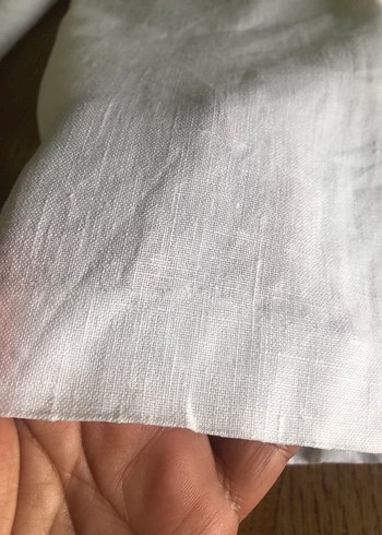 Kadın Beyaz Keten Kumaş Pantolon - Görsel 5