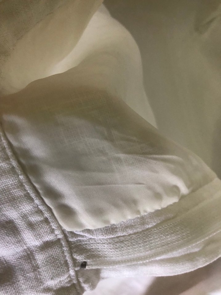 Kadın Beyaz Keten Kumaş Pantolon - Görsel 3