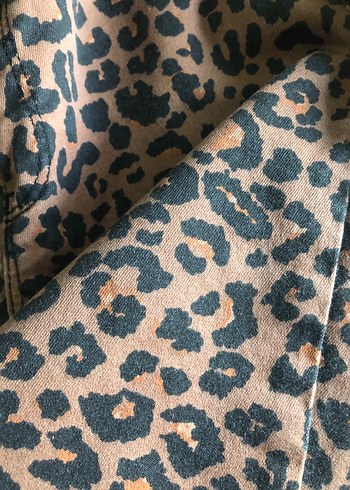 Kahverengi leopar Desenli Kadın Kumaş Pantolon - Görsel 4