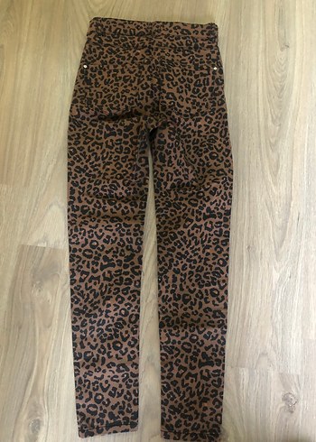 Kahverengi leopar Desenli Kadın Kumaş Pantolon - Görsel 2