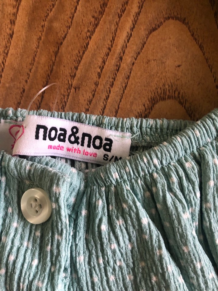 Düğmeli Turkuaz Mini Bohem Bluz - Görsel 3