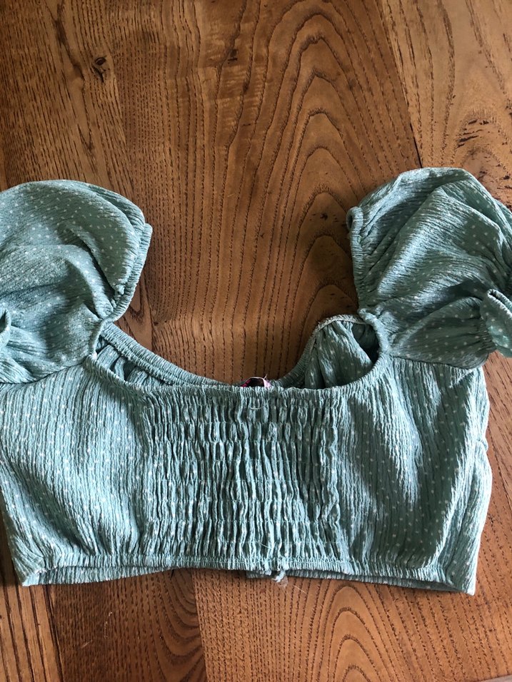 Düğmeli Turkuaz Mini Bohem Bluz - Görsel 2