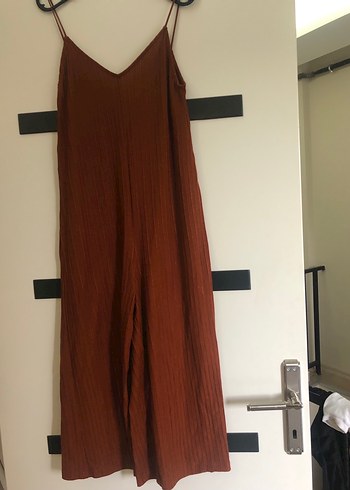 Kadın taba Uzun Pilili İp Askılı tulum - Görsel 2