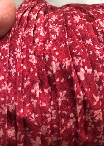 Bordo Pilili Mini Bohem Etek - Görsel 4