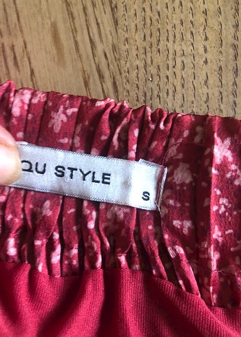 Bordo Pilili Mini Bohem Etek - Görsel 3