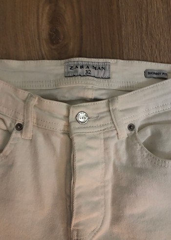 Beyaz Erkek Regular Fit Denim Pantolon - Görsel 2