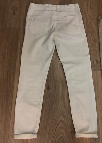 Beyaz Erkek Regular Fit Denim Pantolon - Görsel 4