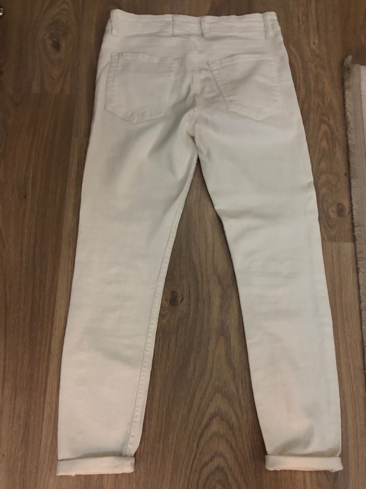 Beyaz Erkek Regular Fit Denim Pantolon - Görsel 4