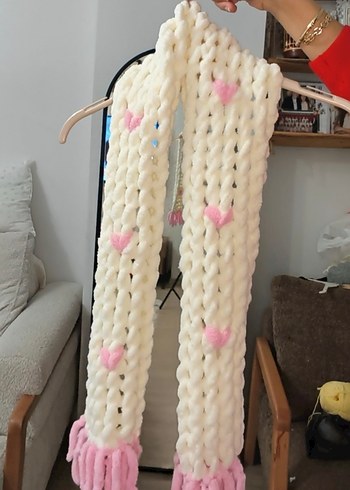 Kız Çocuk Beyaz Pembe Örgü Hırka - Görsel 5