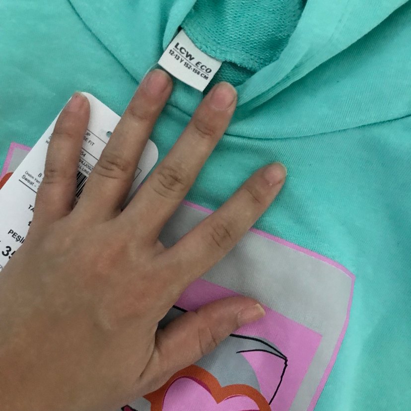 Turkuaz Kapüşonlu Baskılı Kedi Sweatshirt - Görsel 4