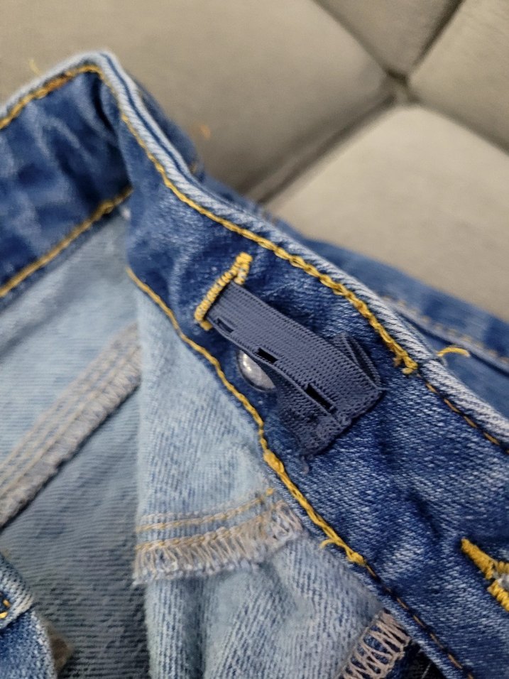 Kız Çocuk Mavi  Slim Fit Denim Pantolon - Görsel 4