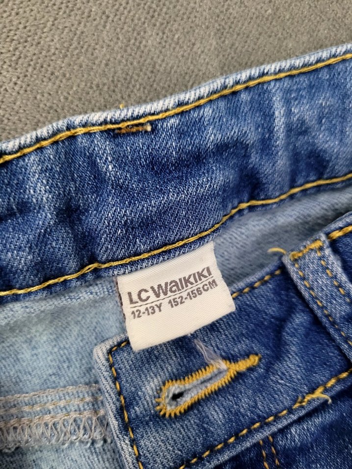 Kız Çocuk Mavi  Slim Fit Denim Pantolon - Görsel 3