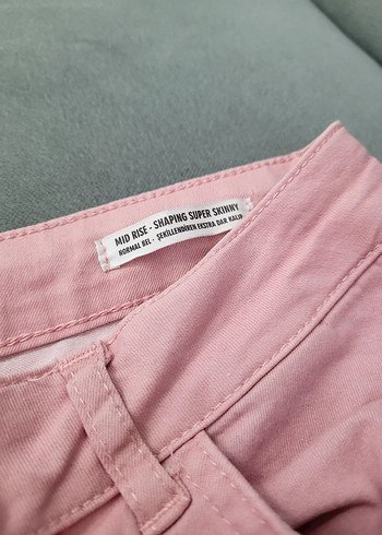 Pembe Kadın Kot Pantolon - Görsel 2