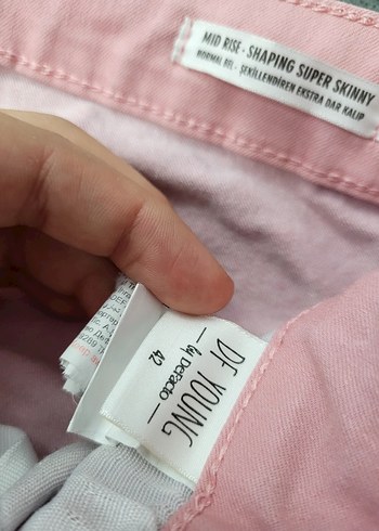 Pembe Kadın Kot Pantolon - Görsel 3