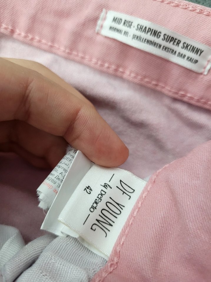 Pembe Kadın Kot Pantolon - Görsel 3