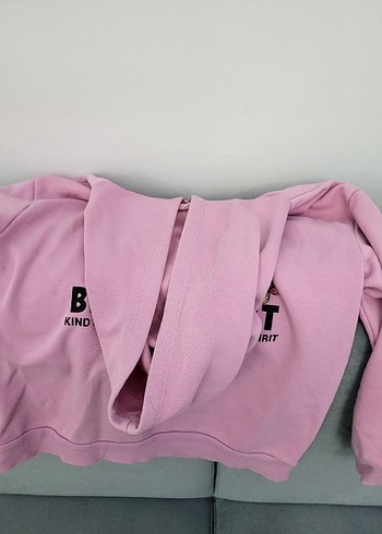 Pembe Kapüşonlu Kız Çocuk Sweatshirt - Görsel 3