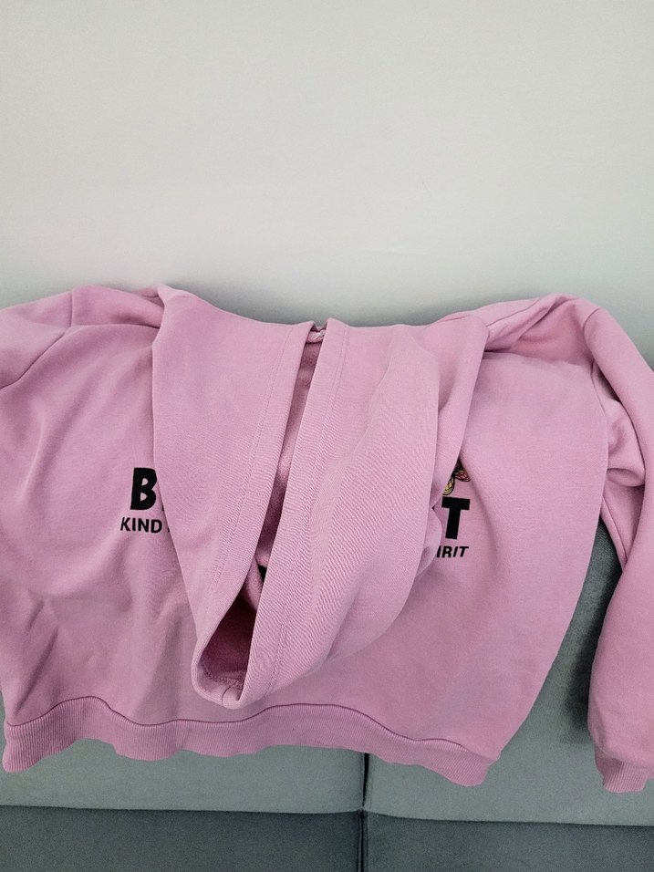 Pembe Kapüşonlu Kız Çocuk Sweatshirt - Görsel 3