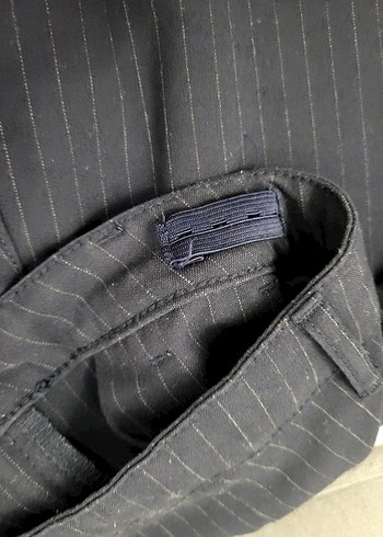 Lacivert Pilili Kız Çocuk Kumaş Pantolon - Görsel 3