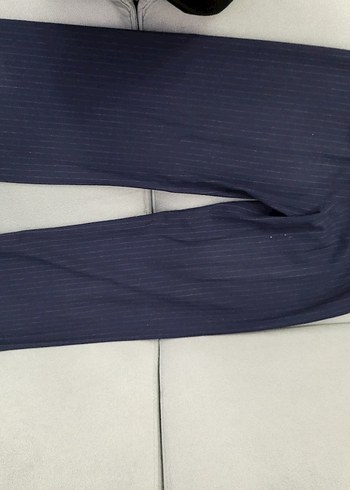 Lacivert Pilili Kız Çocuk Kumaş Pantolon - Görsel 4