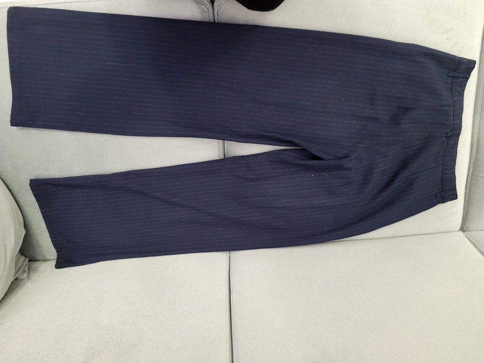 Lacivert Pilili Kız Çocuk Kumaş Pantolon - Görsel 4