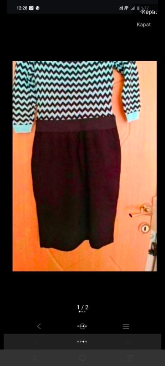 Zebra Desenli Triko Midi elbise - Görsel 3