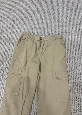 Mango Bej Kadın Loose Fit Kargo Pantolon