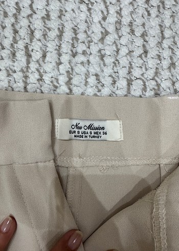 36 Beden krem kumaş pantolon