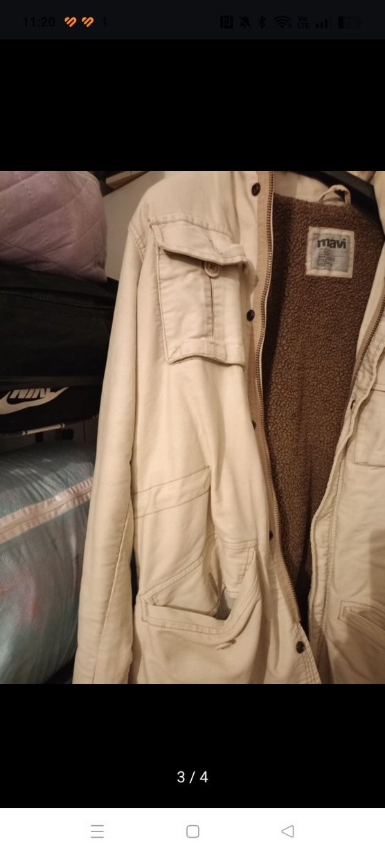 Bej Düğmeli erkekCeket, Rahat Kesim - Görsel 2