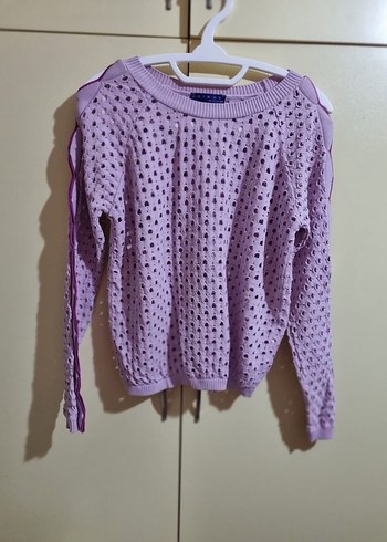 Mor Örgü Kadın Kazak - Görsel 2