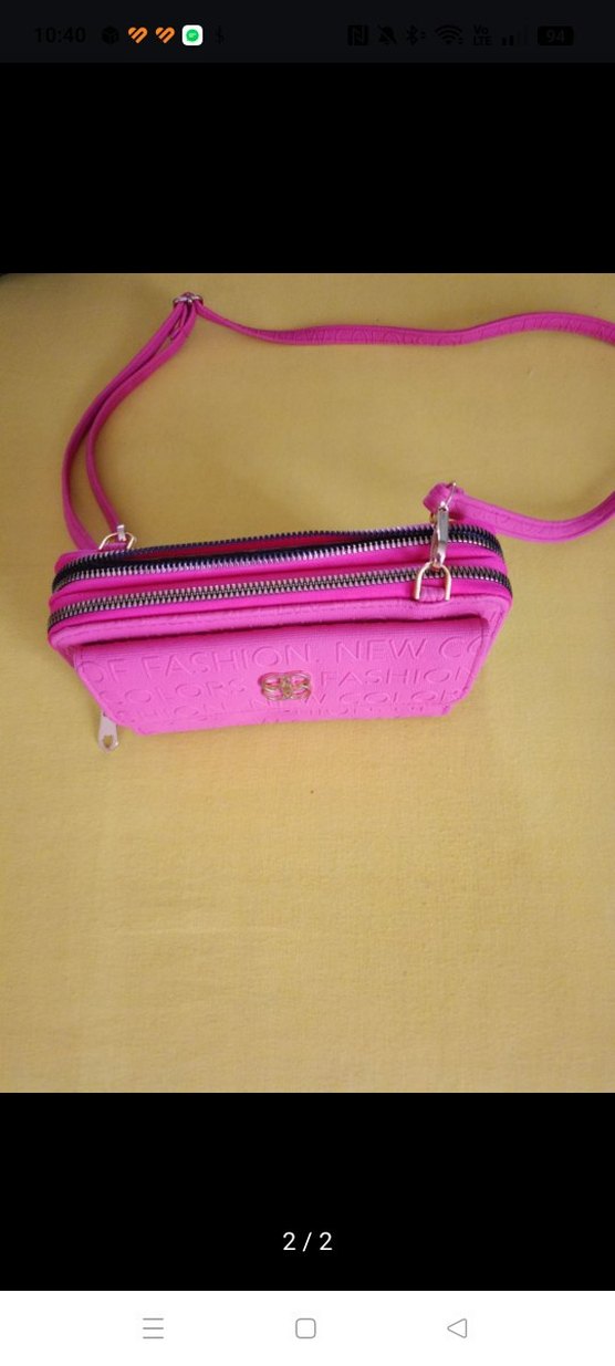 Pembe Kadın Çanta Fermuarlı - Görsel 2