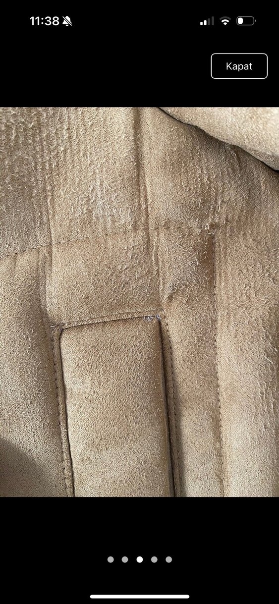 H&M Kürk Detaylı Kahverengi Süet mont - Görsel 3
