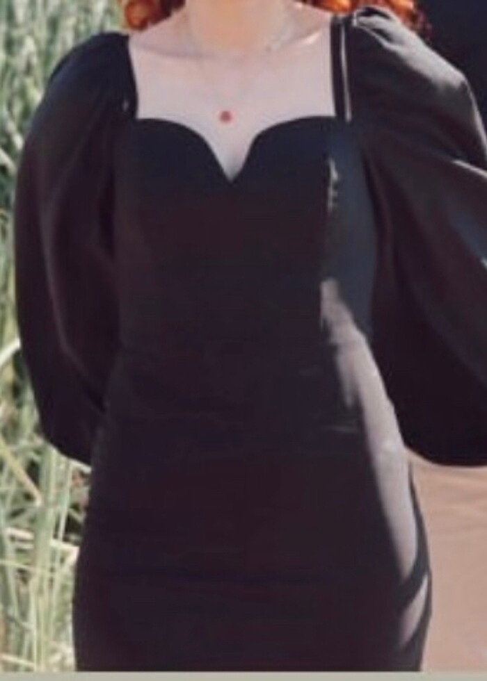 Balon kol elbise - Görsel 2