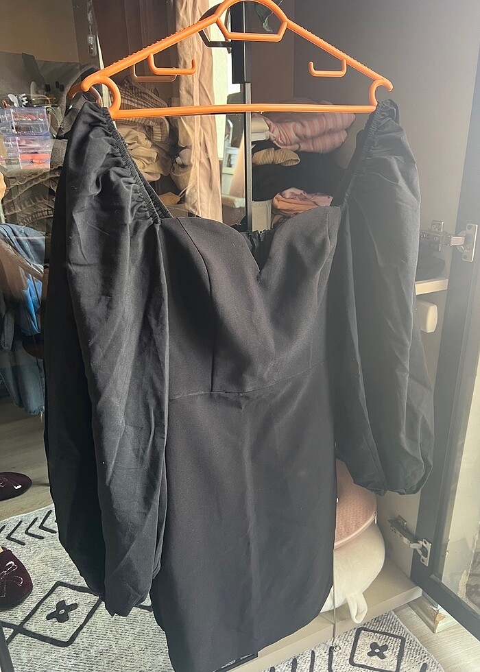 Balon kol elbise - Görsel 4