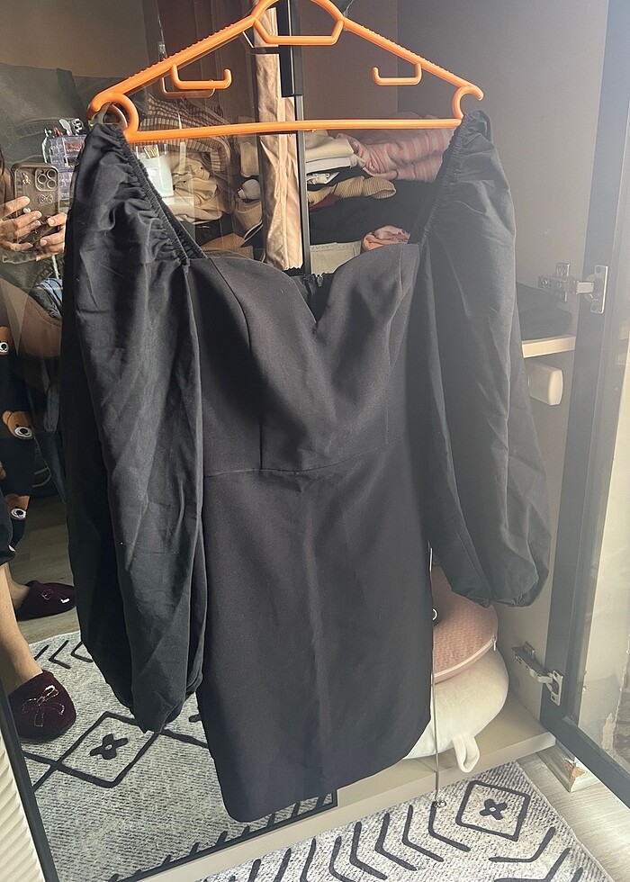 Balon kol elbise - Görsel 3