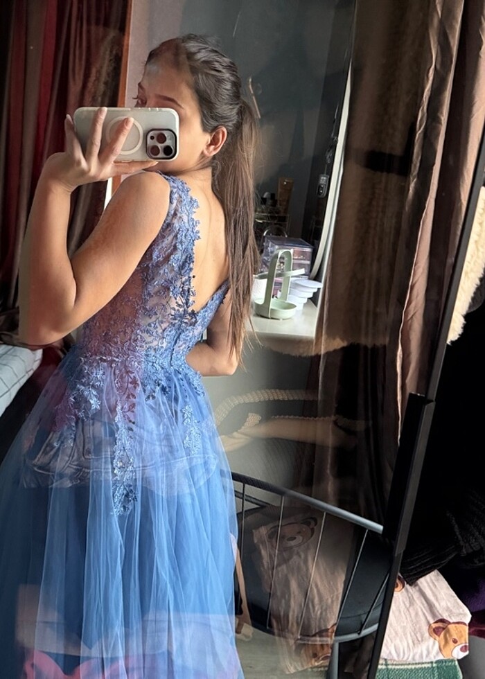 Tül nişan elbisesi - Görsel 3