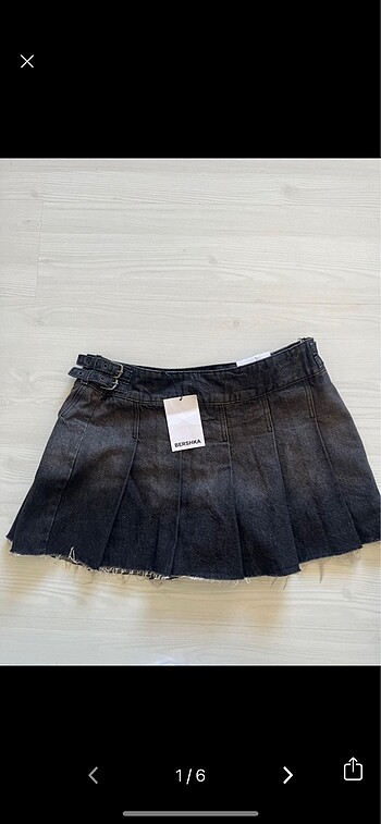 bershka şortlu kot etek