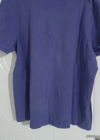 xxl Beden mor Renk Mavi Erkek Mor V Yaka Kısa Kollu Slim Fit Tişört