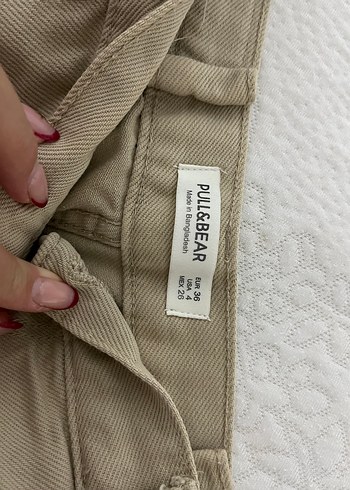 Bej Kadın Midi Kumaş Pantolon