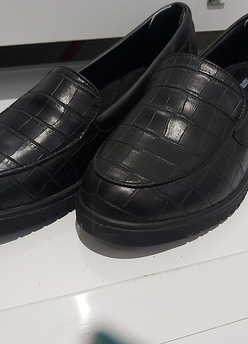 37 Beden siyah Renk Şık Siyah Deri Ayakkabı