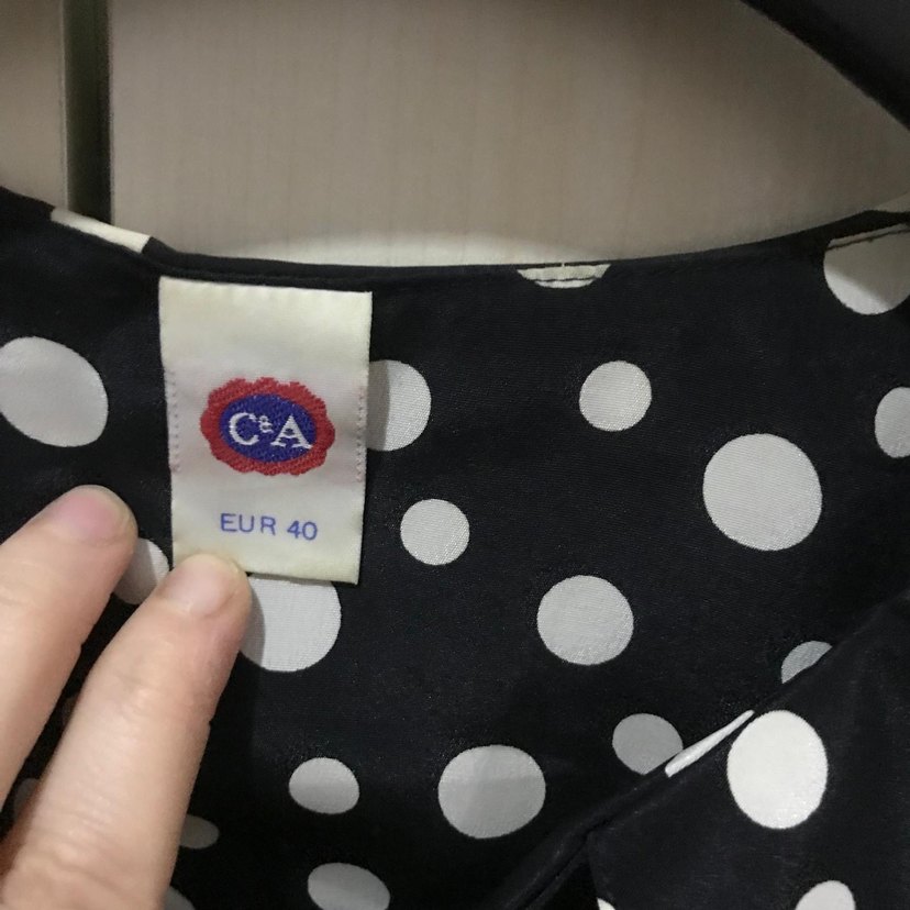 Siyah Beyaz Puantiyeli Pamuklu Gömlek - Görsel 3