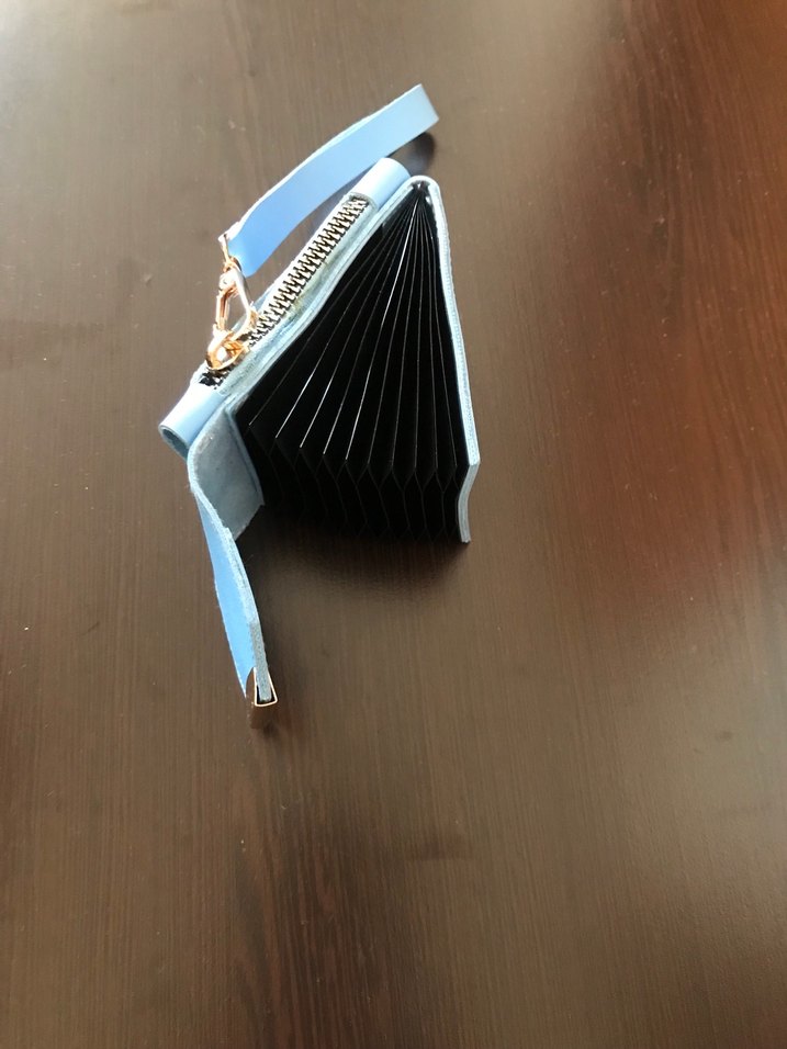 Mavi Deri Kadın Cüzdanı - Görsel 3