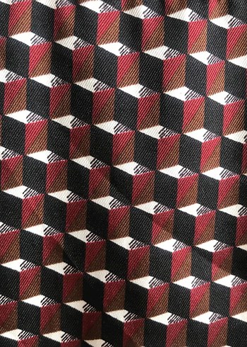 Bordo Desenli V Yaka Kadın Bluz - Görsel 5