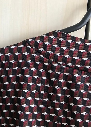 Bordo Desenli V Yaka Kadın Bluz - Görsel 4