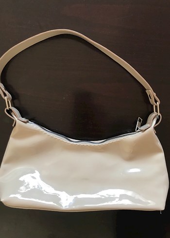 Gri Fermuarlı Kadın Deri Çanta - Görsel 4