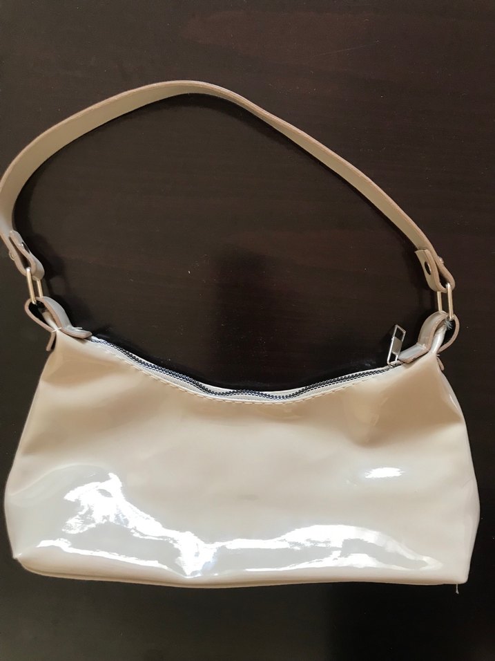 Gri Fermuarlı Kadın Deri Çanta - Görsel 4