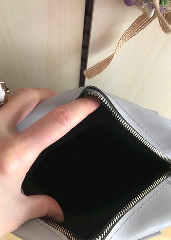 Gri Deri Kadın Omuz Çantası - Görsel 7