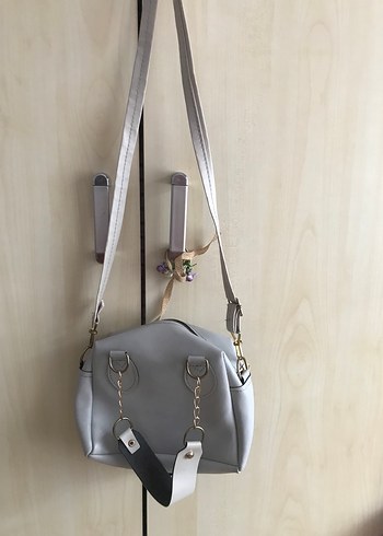 Gri Deri Kadın Omuz Çantası - Görsel 3