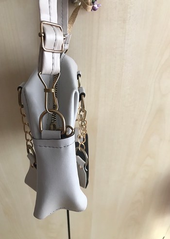 Gri Deri Kadın Omuz Çantası - Görsel 6