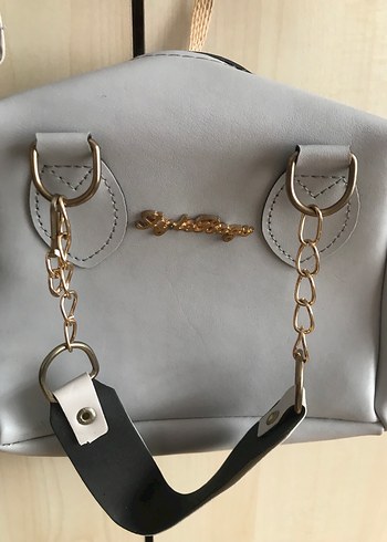 Gri Deri Kadın Omuz Çantası - Görsel 2